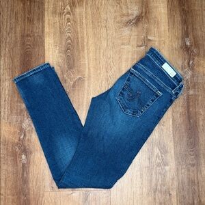 Dark Blue Women's Slim Jeans AG Denim The Stilt Cigarette Jean 26R